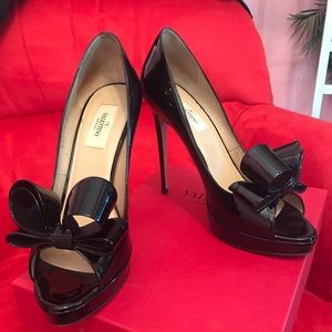 Valentino Black Heels with Bow